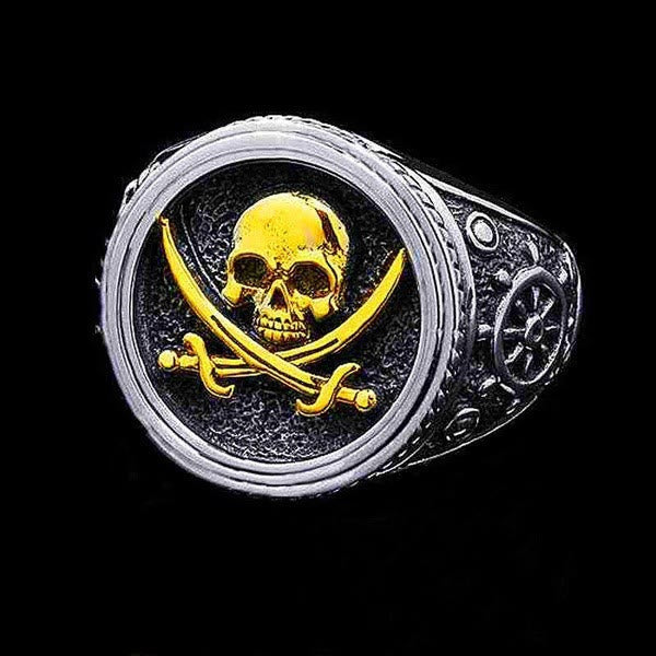 Pirate Skull Signet Ring