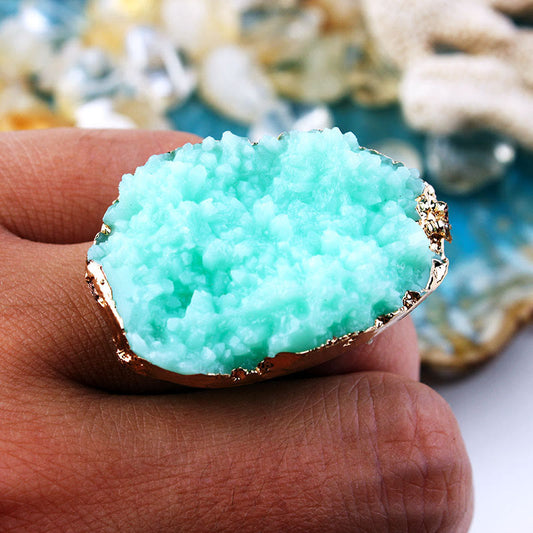 Amazonite Citrine Cluster Ring