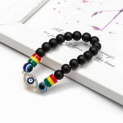 Obsidian Evil Eye Symbol Hamsa Symbol Bracelet