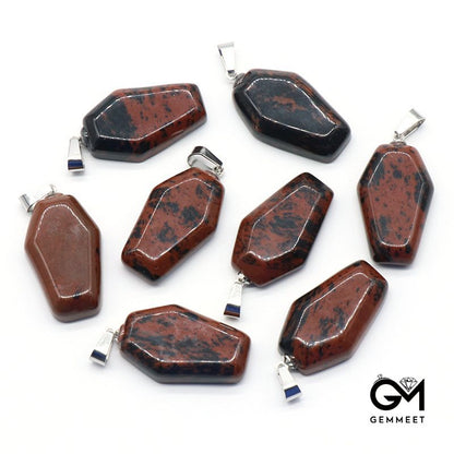 Rose Stone Mini Coffin Board Fun Pendant