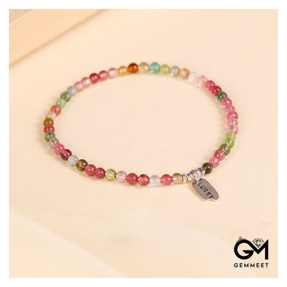 Tourmaline 3cm Beaded Lucky Bracelet