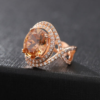 Creative Morganite and Zircon Ring