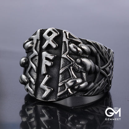 Vintage Personality Viking XFS Lettered Titanium Steel Ring