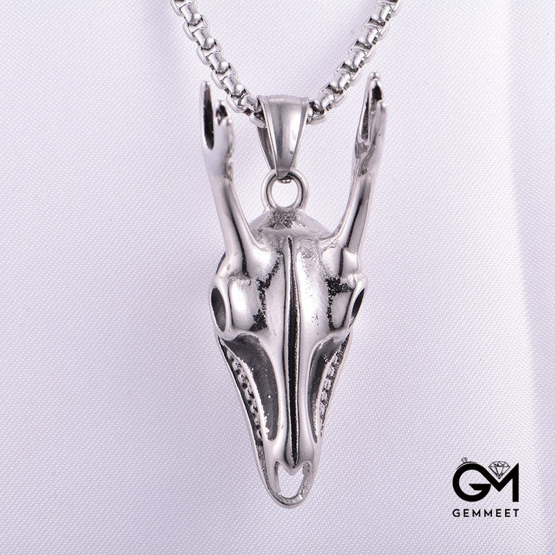 Stainless Steel African Antler Bone Necklace