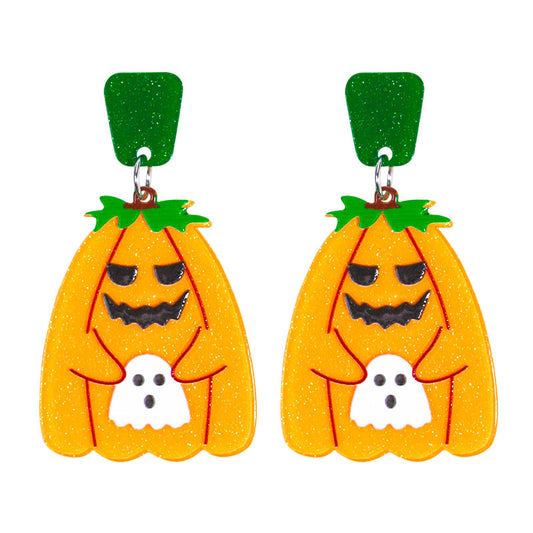 Halloween Pumpkin Devil Ghost Acrylic Earrings