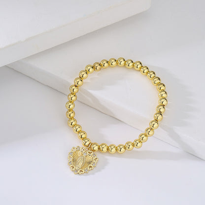 Golden Halo Virgin Mary Pendant Bracelet