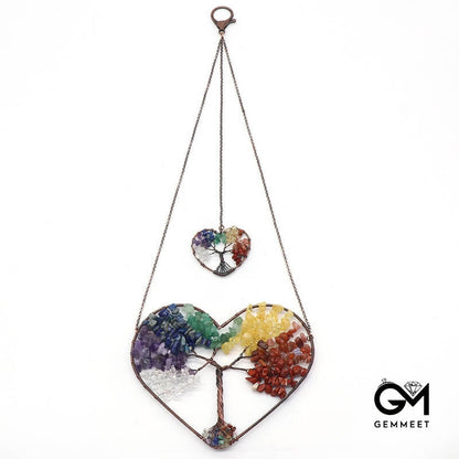 Colorful Crystal Stone Life Tree Love Pendant