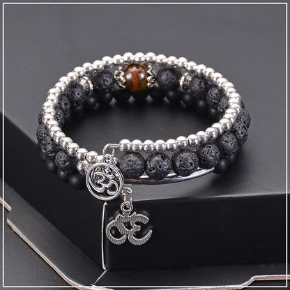 Natural Lava Stones Yoga Beaded Bracelet