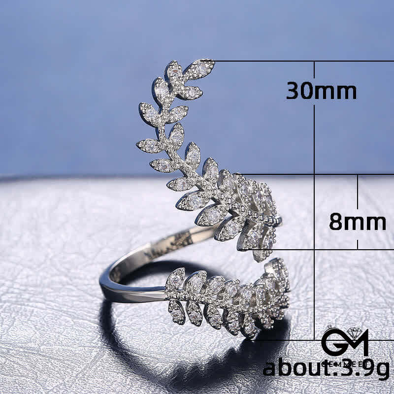 Simple and Elegant Leaf Zircon Ring