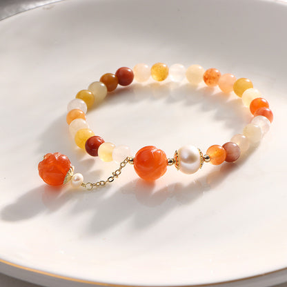 Gold Silk Jade Candy Colorful Bracelet