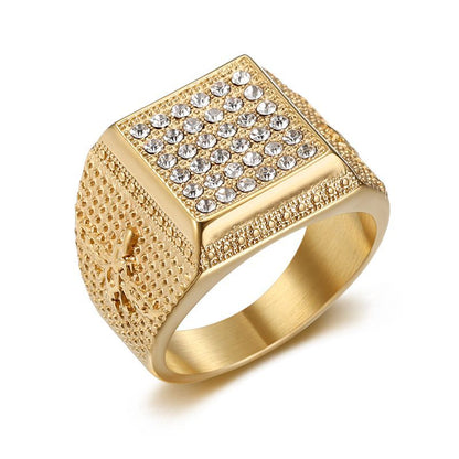 HIPHOP Ring Gold-plated Inlaid Zircon Persian Zoroastrian Ring