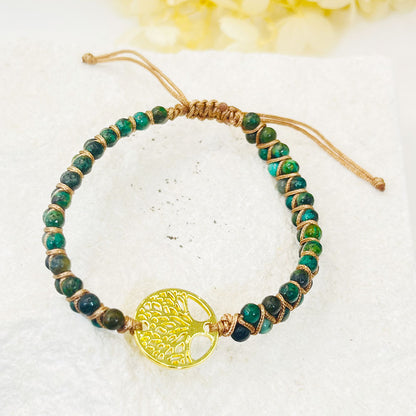 Tree of Life African Turquoise Handwoven Bracelet