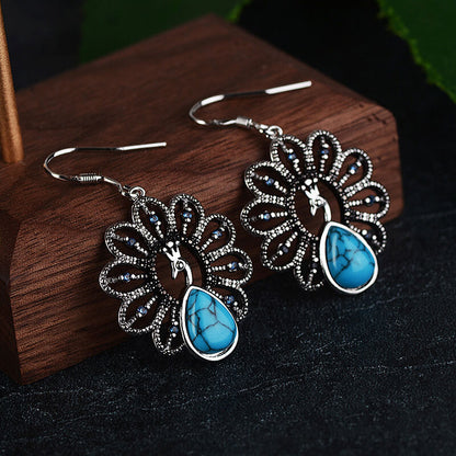 Waterdrop Pear Turquoise Peacock Earrings