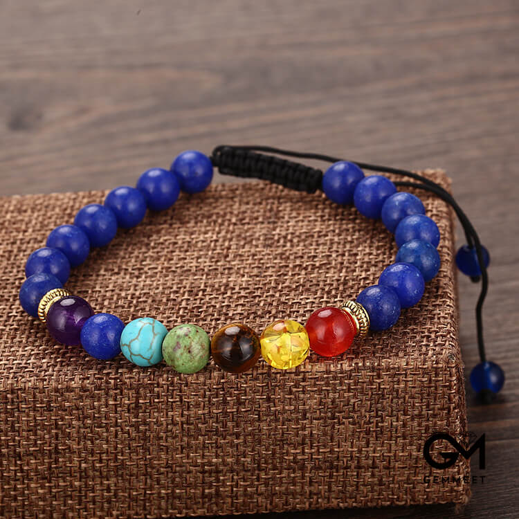 8mm Woven Shambhala Lapis Bracelet