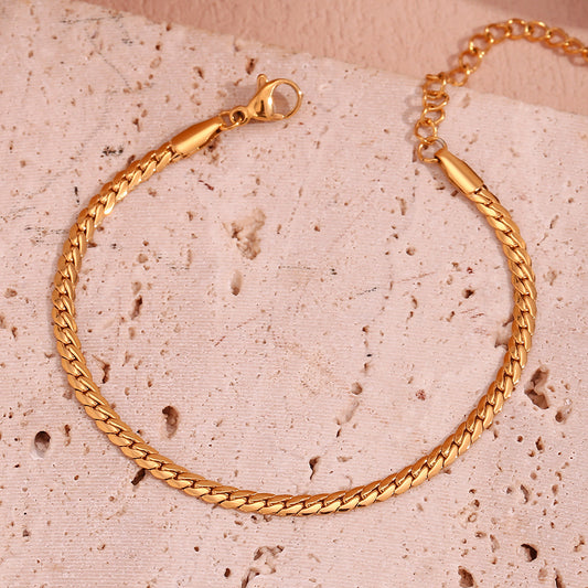 Stainless Steel Gold Plated Fine Throw Bracelet