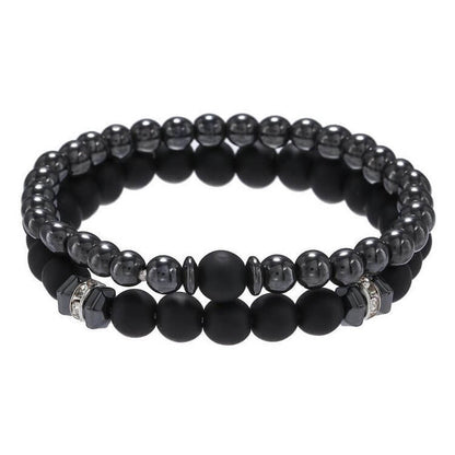 Men's Jewelry Bead Punk 2 Piece Set Fashion Bracelet