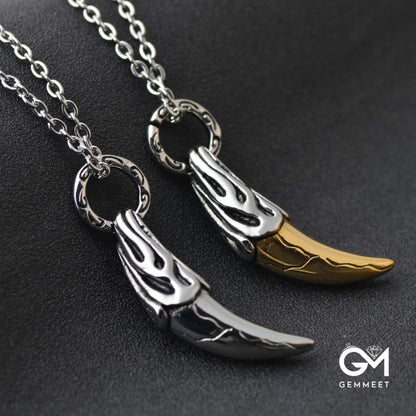 Titanium Steel Horn Necklace for Men