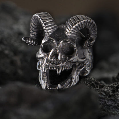 Sheephead Titanium Steel Skull Ring for Men