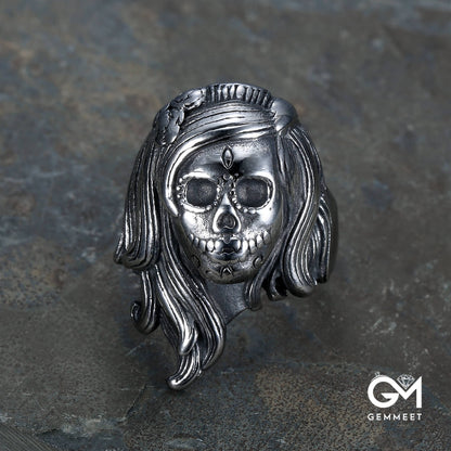 Gothic Skull Beauty Titanium Steel Ring