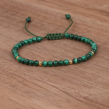 Stone Bead Woven Bracelet