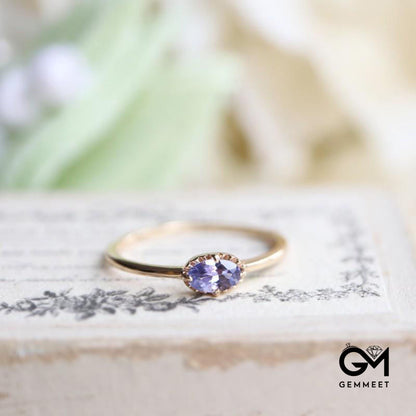 Retro  Purple Zircon Adjustable Lavender Ring