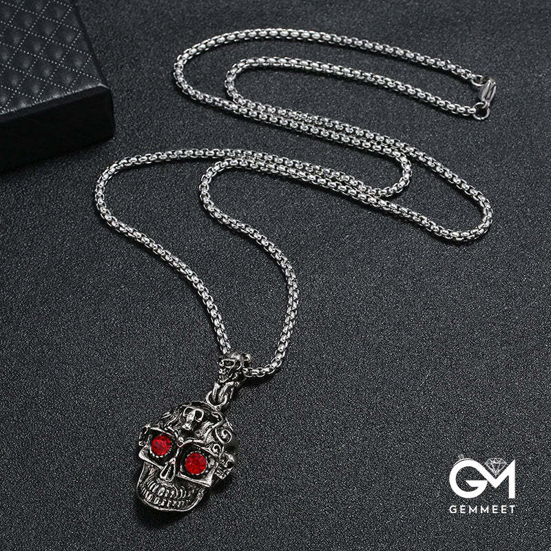 Domineering Simple Alloy Wolf Head Men's Skull Necklace