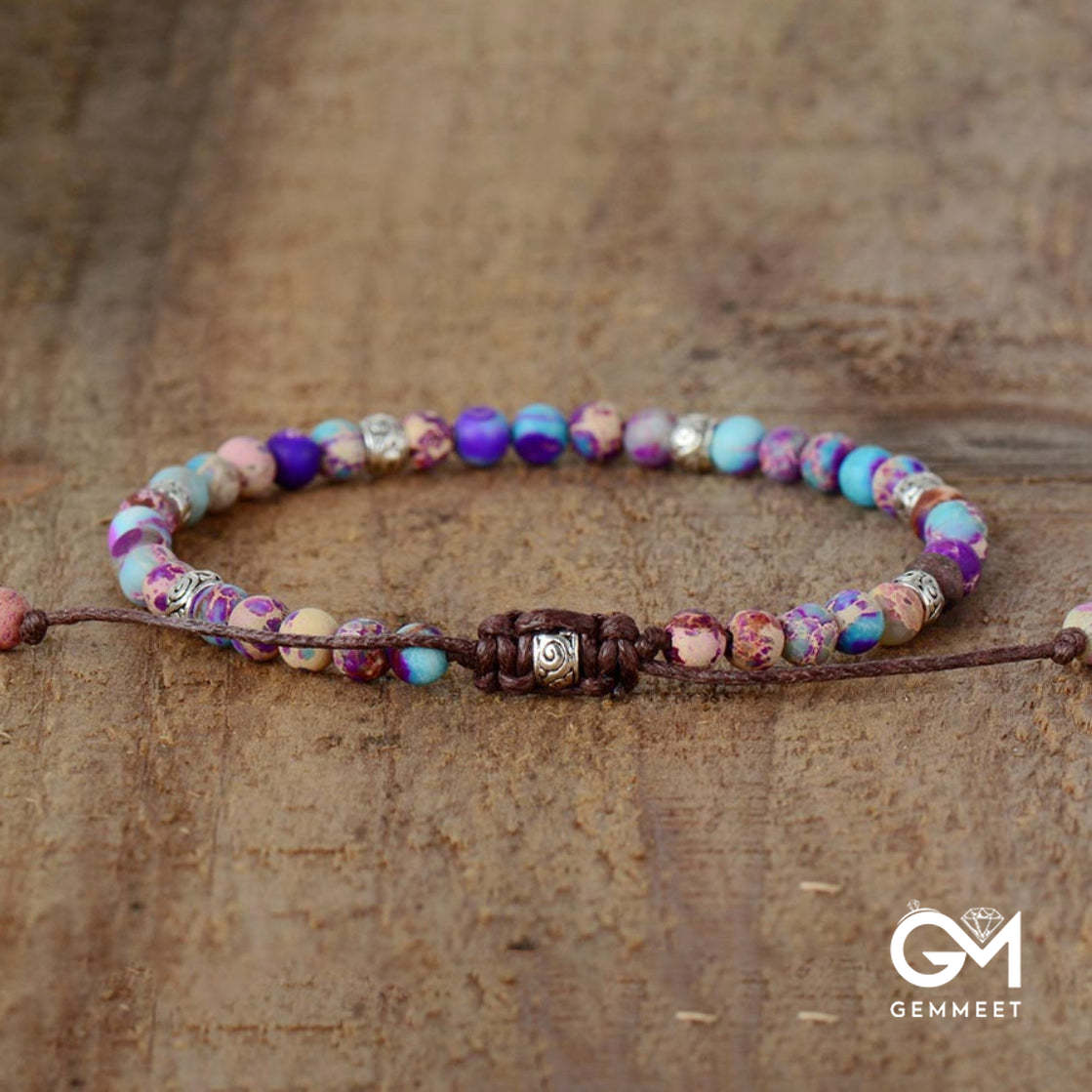 Imperial Stone Beads Hand-Woven Bracelet