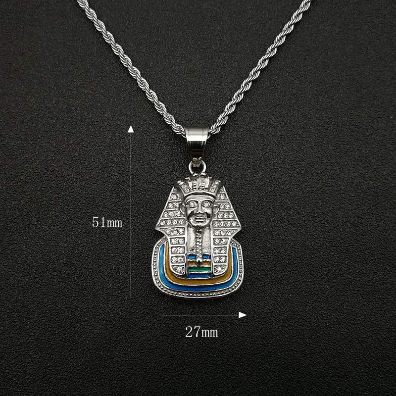 Hip Hop Jewelry Gold Plated Zirconia Egyptian Pharaoh Pendant