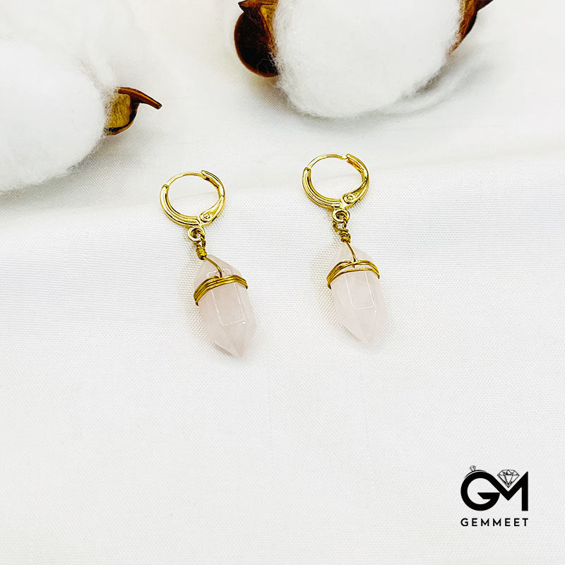 Simple Pink Opal Healing Earrings