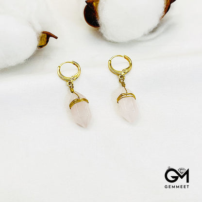 Simple Pink Opal Healing Earrings