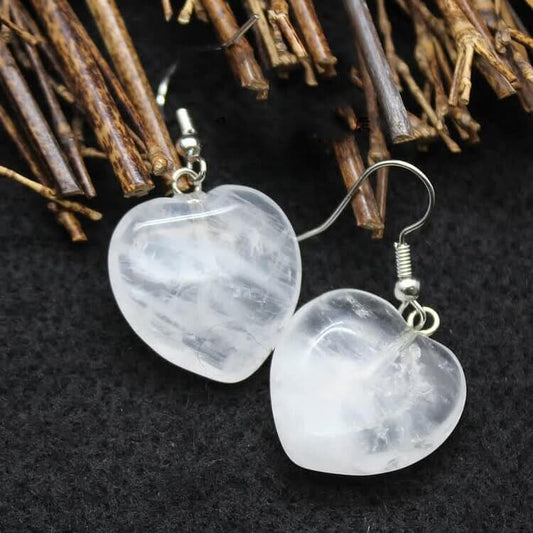 Crystal Heart Healing Earrings