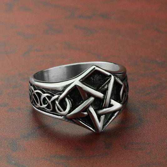 Retro Trendy Men's Pentagram Ring