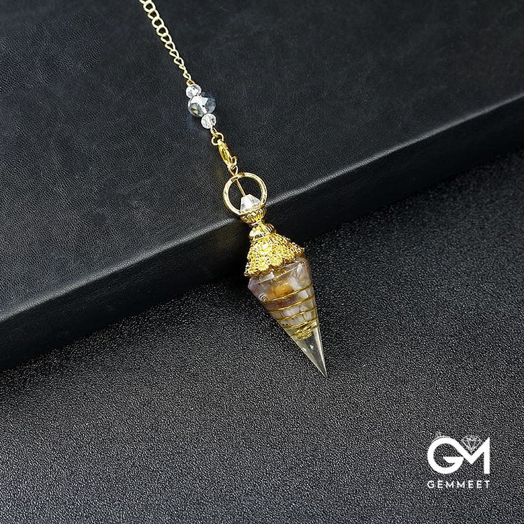 Crystal Resin Hexagonal Pyramid Pendulum