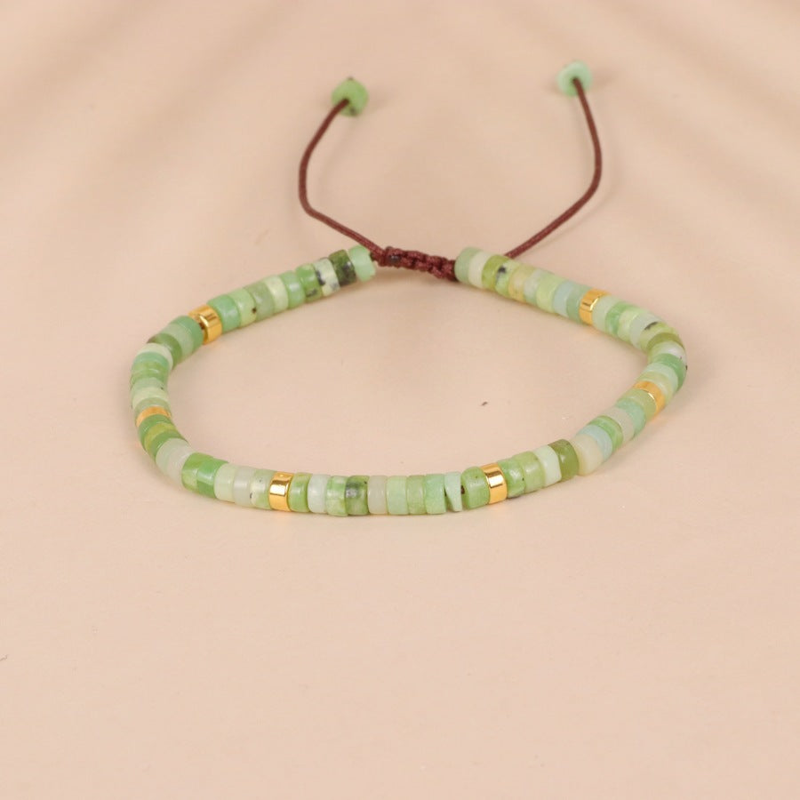 Australian Jade Bead Woven Bracelet