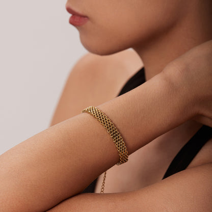 Golden Hollow Caterpillar Belt Bracelet