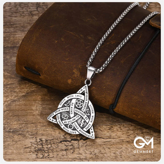 Viking Witch Celtic Knot Pendant Necklace