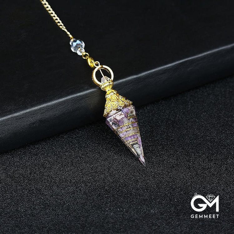 Crystal Resin Hexagonal Pyramid Pendulum