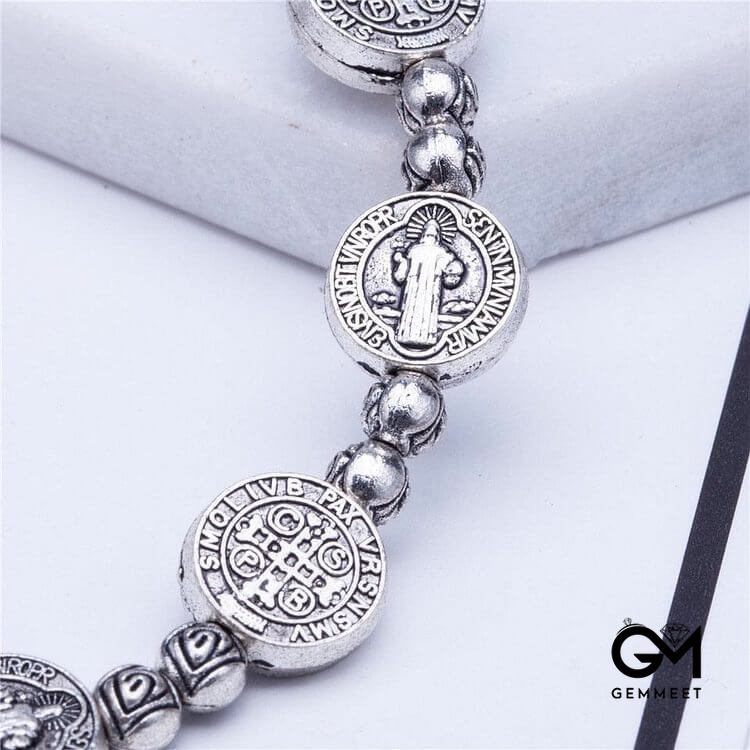 Golden Silver Colorm Jesus Christianity Cross Bracelet