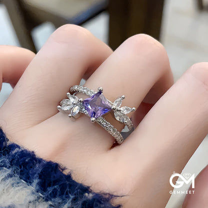 Luxury Purple Zircon Open Ring