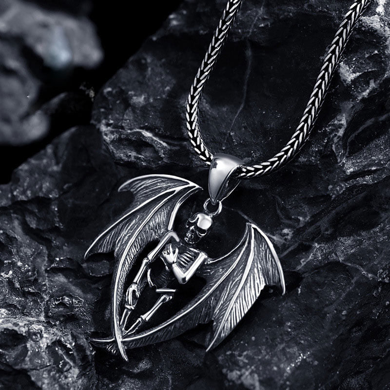 Retro Devil Angel Pendant Punk Personality Fashion Trendy Necklace