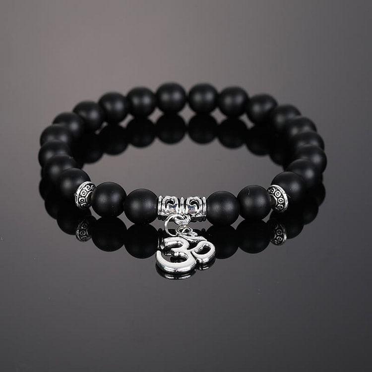 Crystal Beaded Om Symbol Bracelet