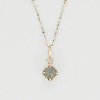 Natural Labradorite Square Stone Necklace