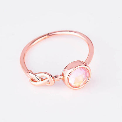 Minimalism Rose Gold Cute Tie Moonstone Ring