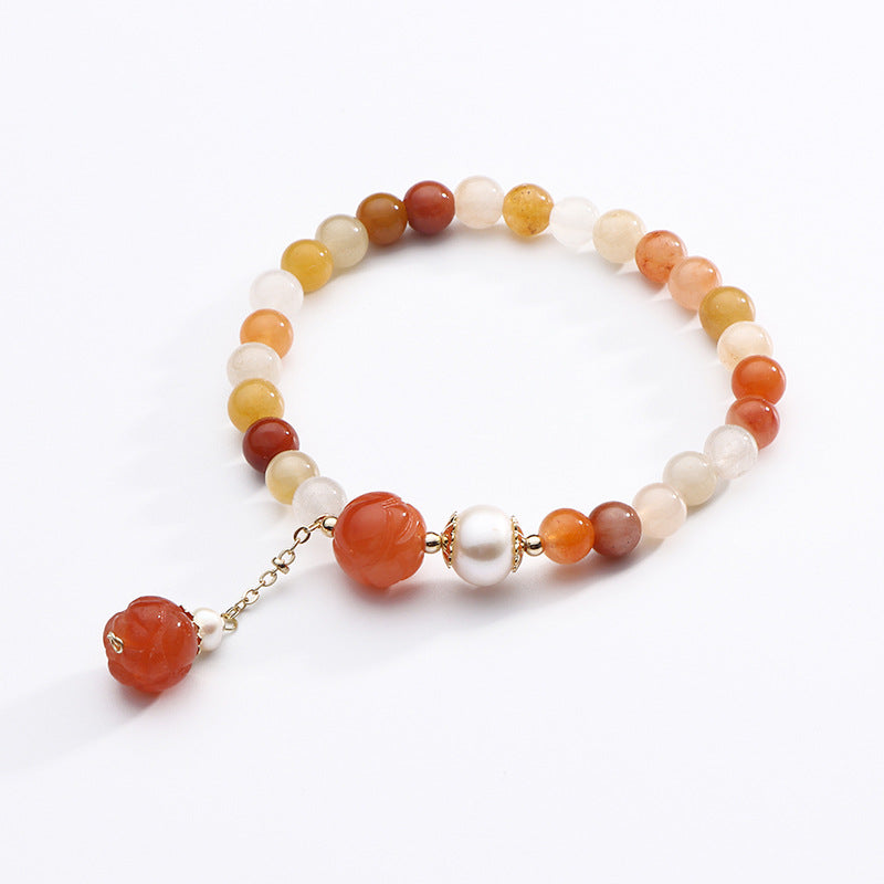 Gold Silk Jade Candy Colorful Bracelet