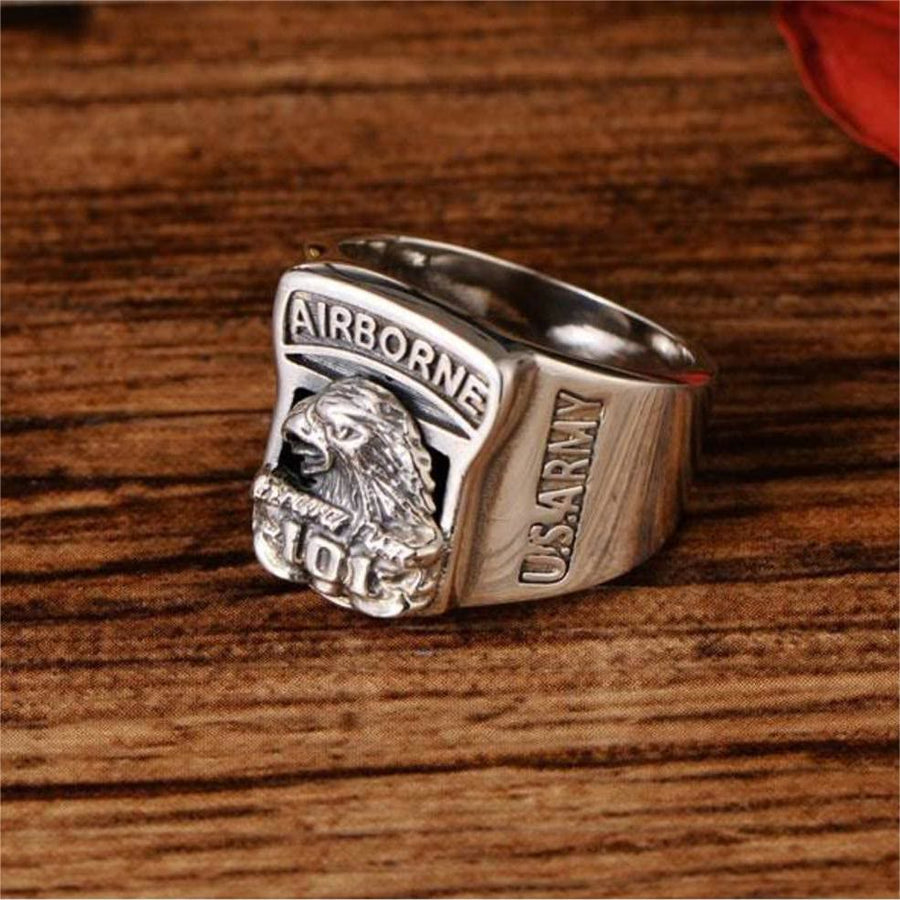 The Airborne Screaming Eagle Stainless Steel Ring