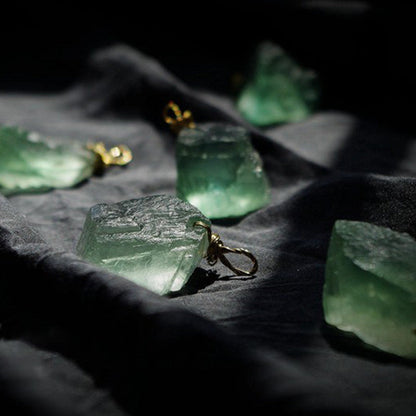 Natural Green Fluorite Balance Gemstone Neclace