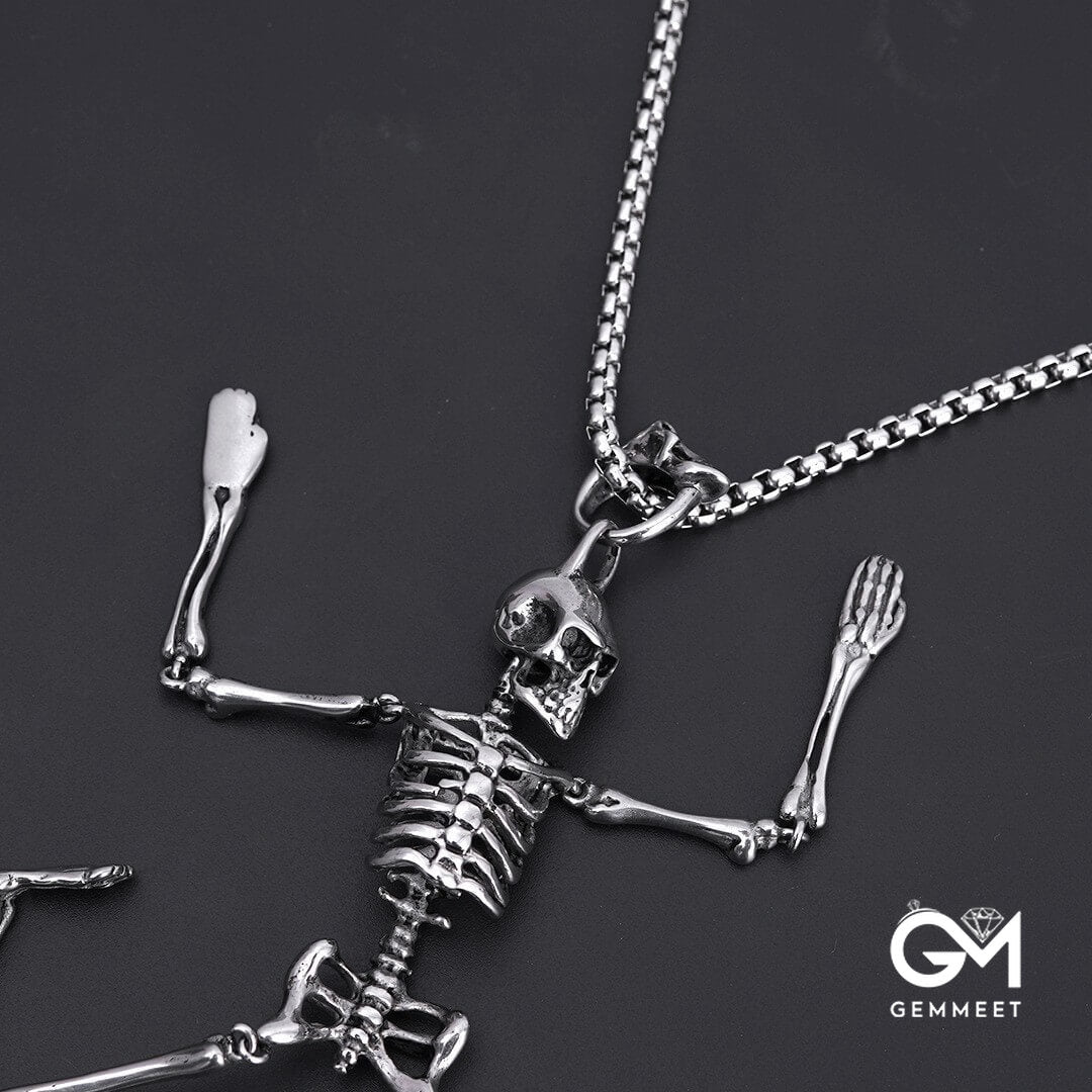 Stainless Steel Skull Skeleton Necklace