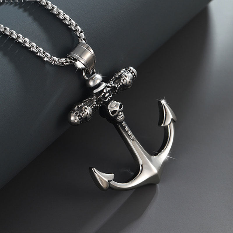 Skull Anchor Dark Unisex Men's Trendy Street Hip-hop T-shirt Sweater Chain