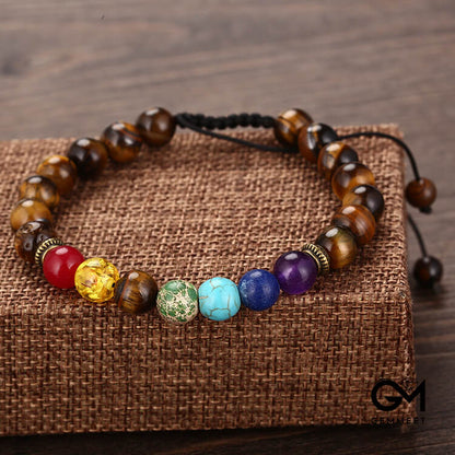 8mm Woven Shambhala Tiger Eye Bracelet