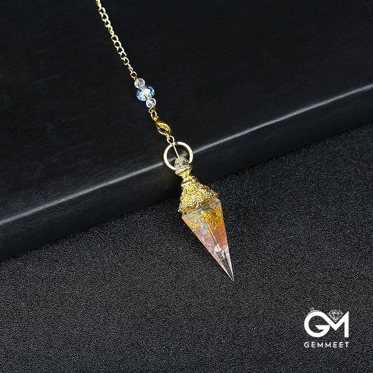 Crystal Resin Hexagonal Pyramid Pendulum